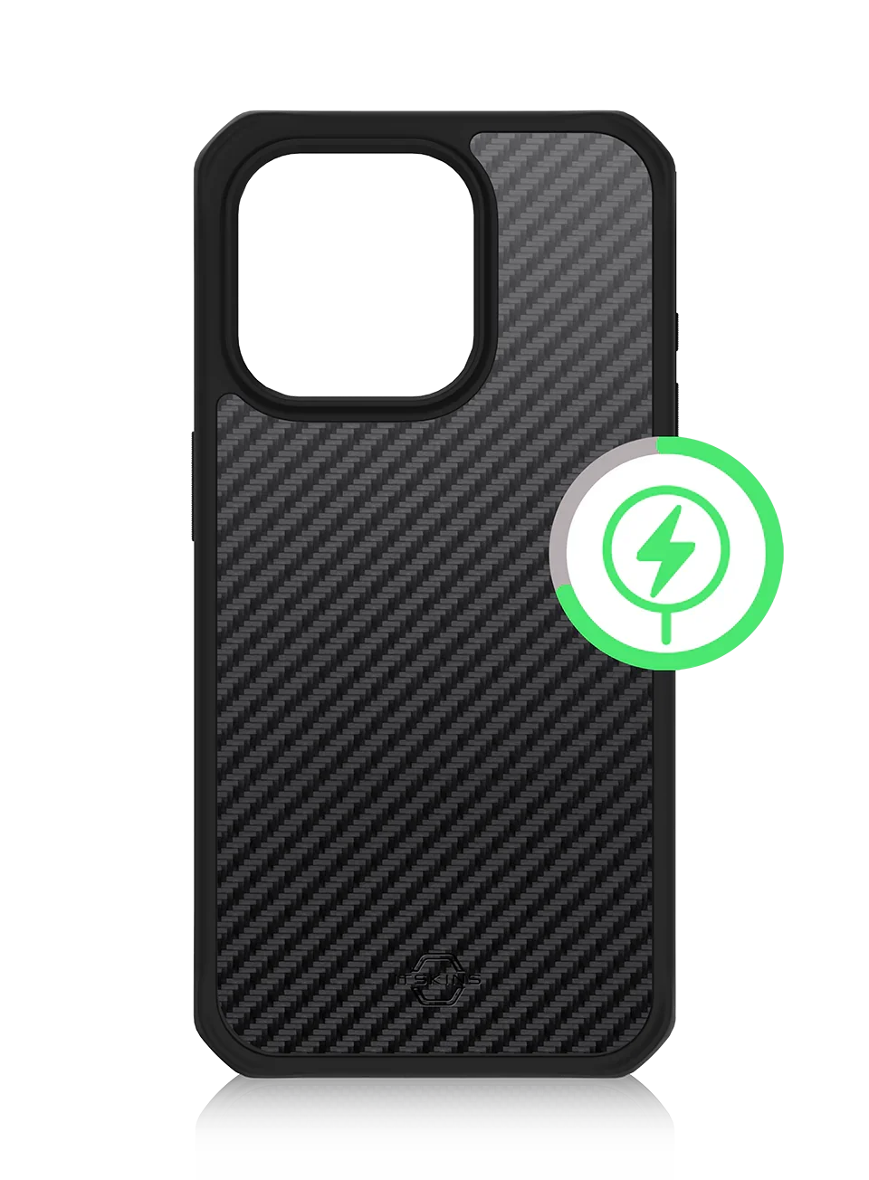 Itskins Ballistic Carbon iPhone 15 Pro Magsafe Case -Black - Tashqila Itskins Ballistic Carbon iPhone 15 Pro Magsafe Case -Black - Tashqila